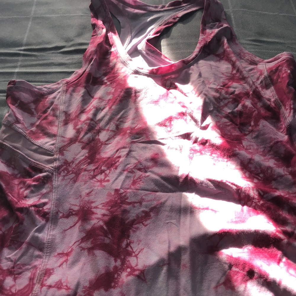 Gottex Pink and Burgundy Tie-Dye Racerback